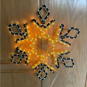 1990s Large LED Snowflake Hanging Light Decoration Plug In Winter Holidays Indoo